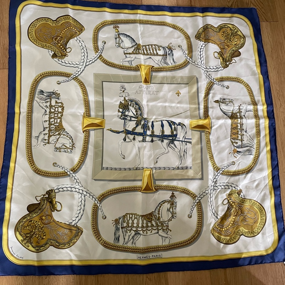 Hermes grand apparat silk scarf